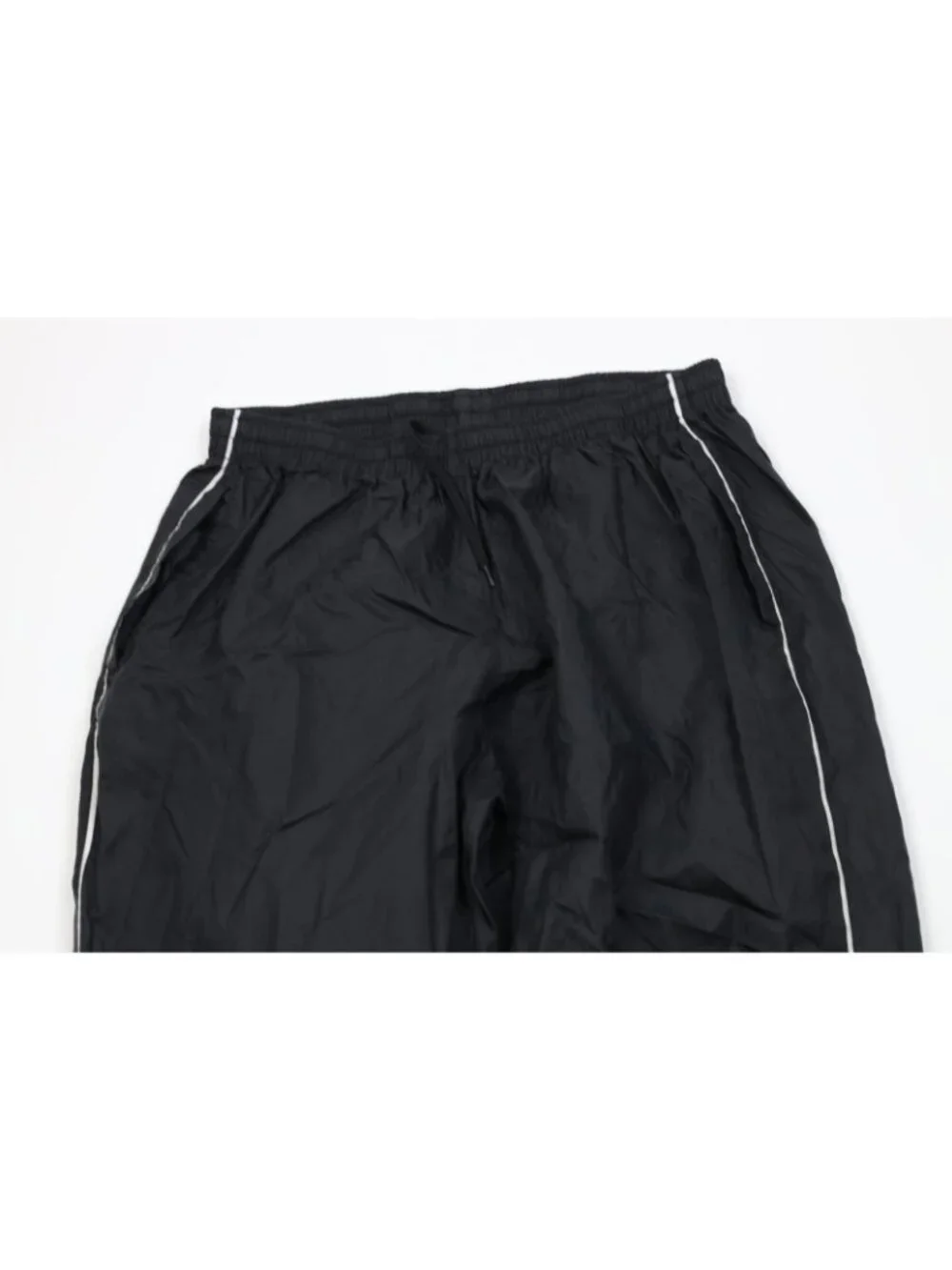 Vintage Y2K Adidas Mens XL Blank Striped Cuffed Windbreaker Joggers Pants Black